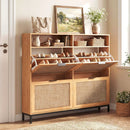 Shoe Storage Cabinet with 4 Flip Drawers Narrow Freestanding Shoe Organizer with Adjustable Shelves by LJGDeals