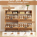 Shoe Storage Cabinet with 4 Flip Drawers Narrow Freestanding Shoe Organizer with Adjustable Shelves by LJGDeals