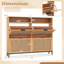 Shoe Storage Cabinet with 4 Flip Drawers Narrow Freestanding Shoe Organizer with Adjustable Shelves by LJGDeals
