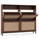 Shoe Storage Cabinet with 4 Flip Drawers Narrow Freestanding Shoe Organizer with Adjustable Shelves by LJGDeals