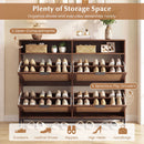 Shoe Storage Cabinet with 4 Flip Drawers Narrow Freestanding Shoe Organizer with Adjustable Shelves by DirectDeals