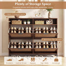 Shoe Storage Cabinet with 4 Flip Drawers Narrow Freestanding Shoe Organizer with Adjustable Shelves by LJGDeals