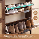 Shoe Storage Cabinet with 4 Flip Drawers Narrow Freestanding Shoe Organizer with Adjustable Shelves by LJGDeals