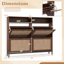 Shoe Storage Cabinet with 4 Flip Drawers Narrow Freestanding Shoe Organizer with Adjustable Shelves by DirectDeals