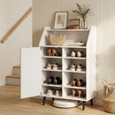 Shoe Storage Cabinet with Adjustable Shelves - White by LJGDeals