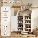 Shoe Storage Cabinet with Adjustable Shelves - White by LJGDeals