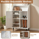 Shoe Storage Cabinet with Adjustable Shelves - White by LJGDeals