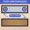 Shuffleboard and Curling 2 in 1 Board Game Portable 2-Sided Tabletop Shuffle Board Game