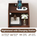 Side End Table with Charging Station Sofa Couch Table with Shelf Drawers by LJGDeals