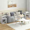 S-Shaped Side Table with Unique S-shaped Frame and 2 Open Compartments-White by LJGDeals