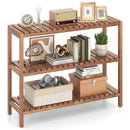2/3-Tier Side Table Teak Wood Stand Utility Storage Shelf-3 by LJGDeals