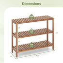2/3-Tier Side Table Teak Wood Stand Utility Storage Shelf-3 by DirectDeals