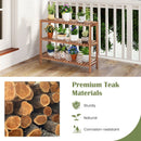 2/3-Tier Side Table Teak Wood Stand Utility Storage Shelf-3 by DirectDeals