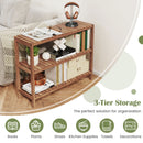 2/3-Tier Side Table Teak Wood Stand Utility Storage Shelf-3 by LJGDeals