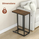 C-shaped Side Table with Heavy-duty Metal Frame by LJGDeals