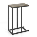 C-shaped Side Table with Heavy-duty Metal Frame-Rustic Brown by DirectDeals
