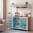 Sideboard Buffet Cabinet with LED Lights 55 inch Coffee Table with Power Outlets by LJGDeals