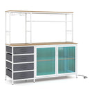 Sideboard Buffet Cabinet with LED Lights 55 inch Coffee Table with Power Outlets by LJGDeals