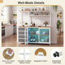 Sideboard Buffet Cabinet with LED Lights 55 inch Coffee Table with Power Outlets by LJGDeals