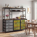 Sideboard Buffet Cabinet with LED Lights 55 inch Coffee Table with Power Outlets by LJGDeals