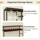 Sideboard Buffet Cabinet with LED Lights 55 inch Coffee Table with Power Outlets by LJGDeals