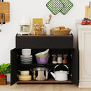 Sideboard Buffet Cabinet with Storage Wooden Kitchen Storage Cabinet-Black by LJGDeals