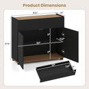 Sideboard Buffet Cabinet with Storage Wooden Kitchen Storage Cabinet-Black by LJGDeals
