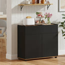 Sideboard Buffet Cabinet with Storage Wooden Kitchen Storage Cabinet-Black by LJGDeals