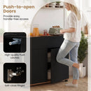 Sideboard Buffet Cabinet with Storage Wooden Kitchen Storage Cabinet-Black by LJGDeals