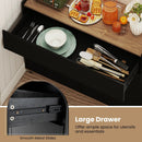 Sideboard Buffet Cabinet with Storage Wooden Kitchen Storage Cabinet-Black by LJGDeals