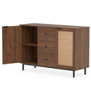 Sideboard Buffet Cabinet with Rattan Doors and 3 Drawers by LJGDeals