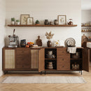Sideboard Buffet Cabinet with Rattan Doors and 3 Drawers by DirectDeals