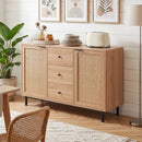 Sideboard Buffet Cabinet with Rattan Doors and 3 Drawers by LJGDeals