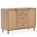 Sideboard Buffet Cabinet with Rattan Doors and 3 Drawers by DirectDeals