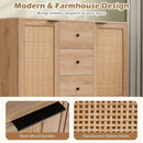 Sideboard Buffet Cabinet with Rattan Doors and 3 Drawers by LJGDeals