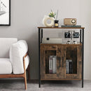 Industrial Sideboard Buffet Cabinet with Removable Wine Rack-Rustic Brown by LJGDeals