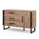 Sideboard Buffet Cabinet Credenza Storage Cabinet with 3 Drawers-Rustic Brown by LJGDeals