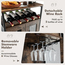 Industrial Sideboard Buffet Cabinet with Removable Wine Rack-Rustic Brown by LJGDeals