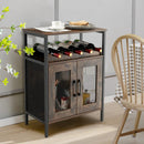 Industrial Sideboard Buffet Cabinet with Removable Wine Rack-Rustic Brown by LJGDeals
