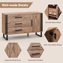 Sideboard Buffet Cabinet Credenza Storage Cabinet with 3 Drawers-Rustic Brown by LJGDeals