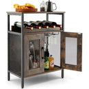 Industrial Sideboard Buffet Cabinet with Removable Wine Rack-Rustic Brown by LJGDeals