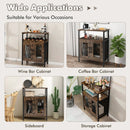 Industrial Sideboard Buffet Cabinet with Removable Wine Rack-Rustic Brown by LJGDeals