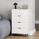 Sideboard Buffet Cabinet 2-Door Serving Cupboard with Drawers-White by LJGDeals