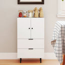 Sideboard Buffet Cabinet 2-Door Serving Cupboard with Drawers-White by LJGDeals