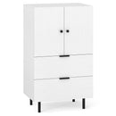 Sideboard Buffet Cabinet 2-Door Serving Cupboard with Drawers-White by LJGDeals