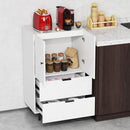 Sideboard Buffet Cabinet 2-Door Serving Cupboard with Drawers-White by LJGDeals