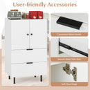 Sideboard Buffet Cabinet 2-Door Serving Cupboard with Drawers-White by LJGDeals