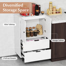 Sideboard Buffet Cabinet 2-Door Serving Cupboard with Drawers-White by LJGDeals