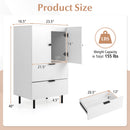 Sideboard Buffet Cabinet 2-Door Serving Cupboard with Drawers-White