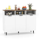 Sideboard Buffet Cabinet Kitchen Storage Cabinet with 5-Position Adjustable Shelves-White by LJGDeals